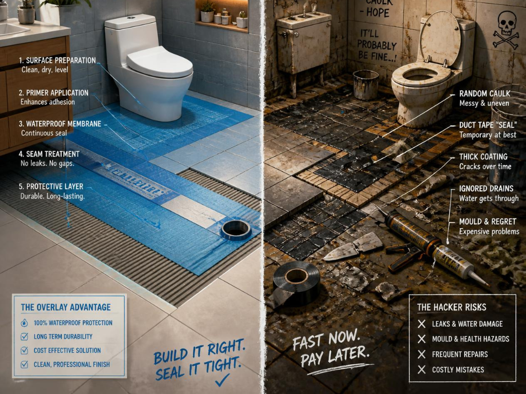 What actually happens during overlay waterproofing?